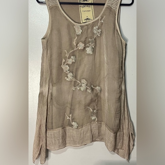 Vintage Concept dusty rose embroidered top size S - Picture 5 of 10